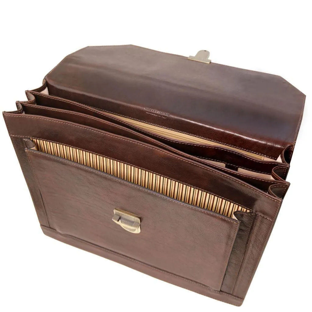 Cremona - 3 compartment leather briefcase | TL141732