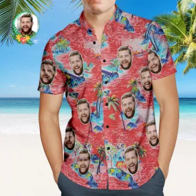 Custom Face Hawaiian Shirt Beautiful Scenery Personalised Shirt with Your Face